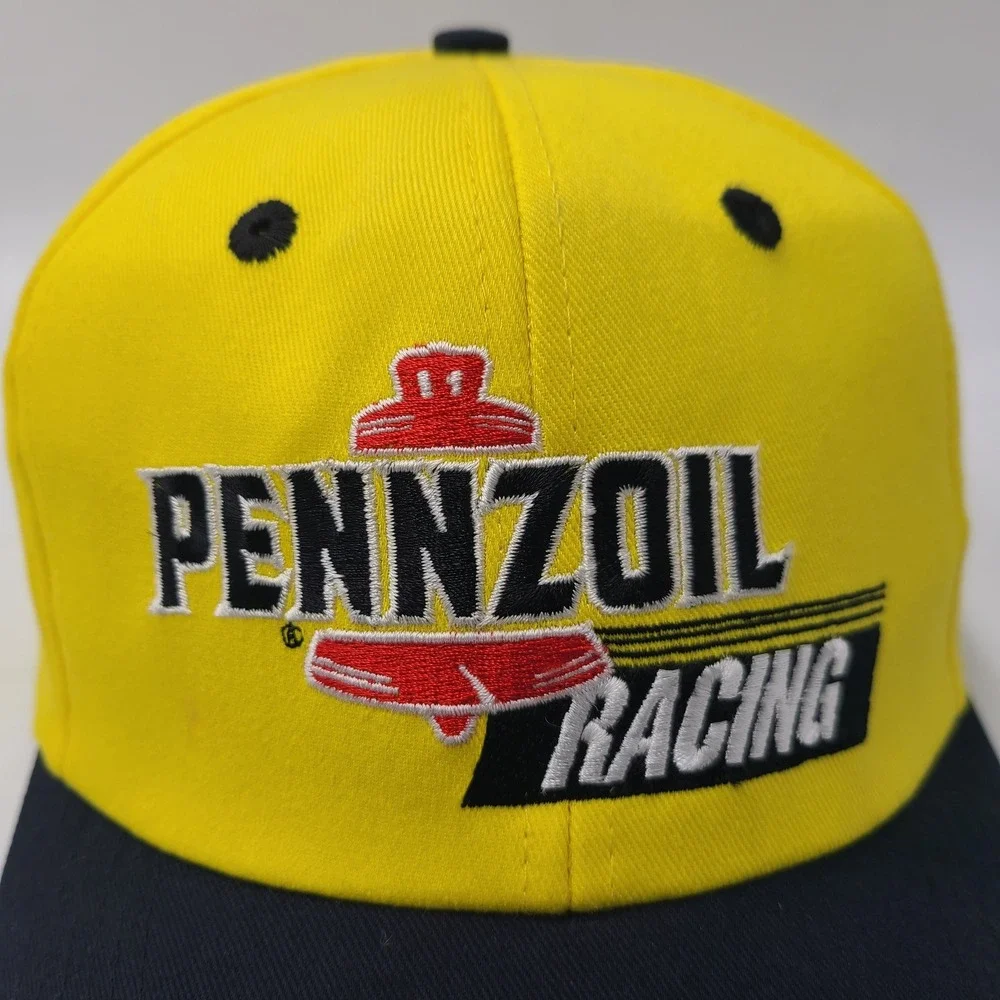 Vintage Pennzoil Racing‎ Hat Strapback K-Products Yellow Black NASCAR Cars Men